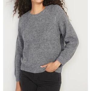 Old Navy Heathered Cozy Shaker Stitch Pullover Sweater XS Gray Womens Grey